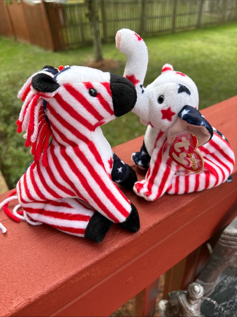 Lefty 2000 (donkey) and Righty 2000 (elephant) Ty Beanie Babies